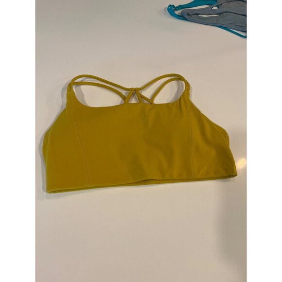 Athleta Womens Yellow Strappy Sports Bra Size S - Picture 1 of 6